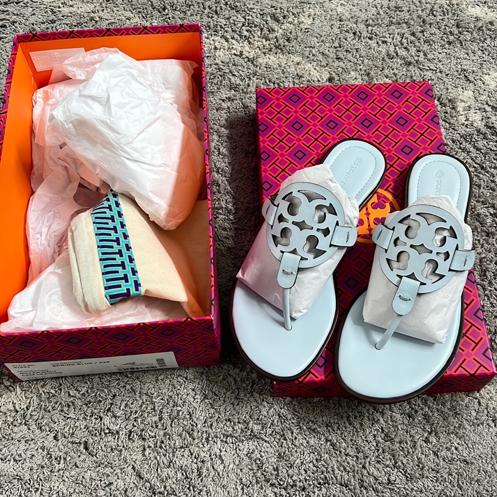 Tory Burch spring blue miller sandals